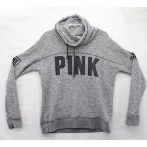 Victorias Secret PINK Sweatshirt Womens Small Pullover Cowl Neck Gray Athleisure